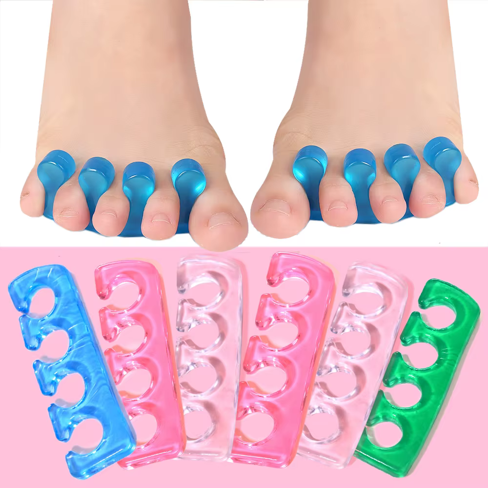 Épandeurs d'orteils en Silicone pour Application de vernis à ongles, 2 pièces, séparateurs d'orteils