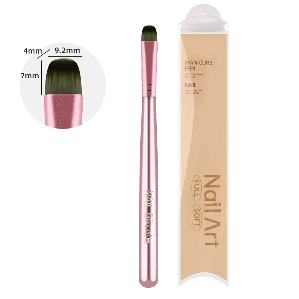 Pinceau professionnel de luxe 5 couleurs pour nail art français avec manche métallique, virole serti