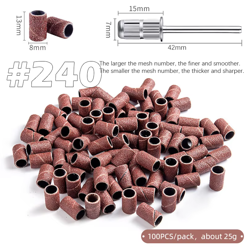 Bandes de ponçage des ongles avec forets à mandrin, pour Machine électrique, broyeur de fichiers, po