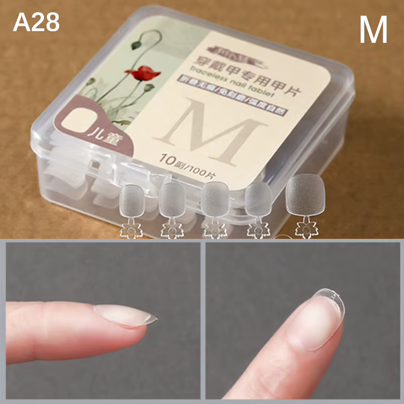 100 faux ongles par boîte, ongles à presser, forme cercueil, ongles artificiels transparents, pour e