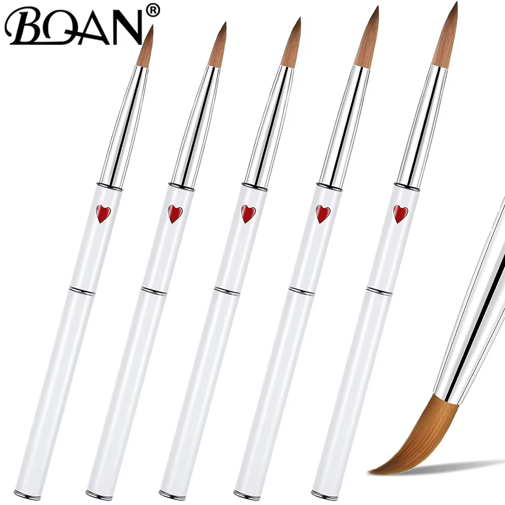 BQAN # 8- # 22 pinceaux à ongles Kolinsky pour application d'acrylique, pinceau à ongles rond profes