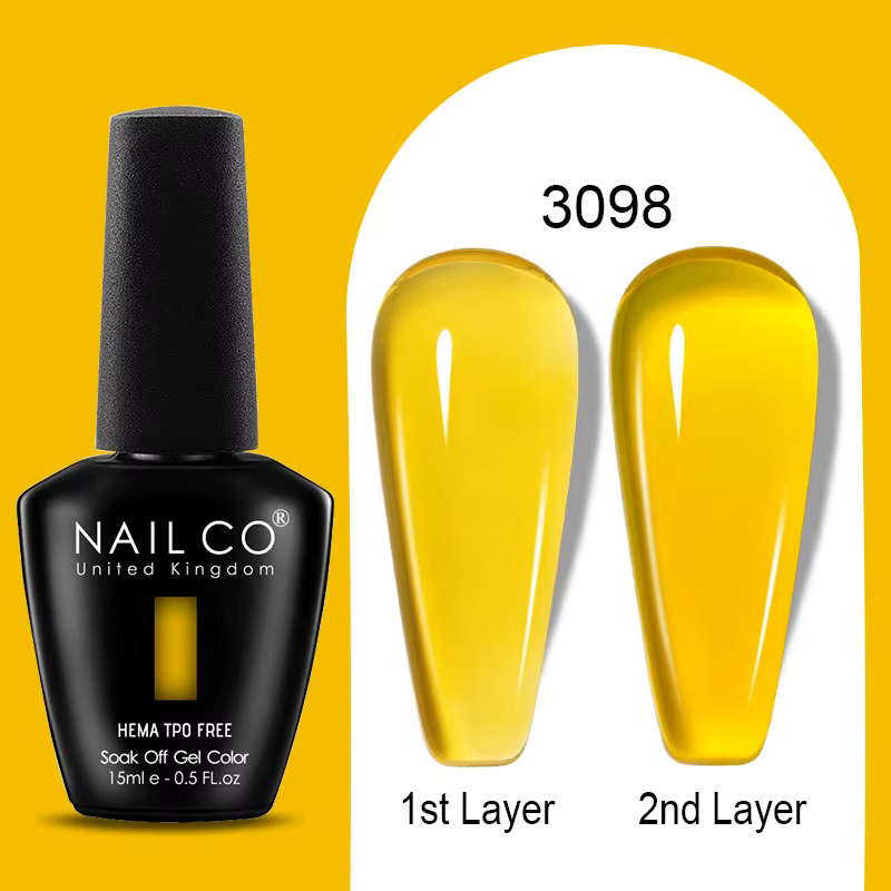 NAILCO 15ml coloré gelée Gel vernis à ongles magnifique couleur HEMA TPO gratuit tremper UV LED Semi