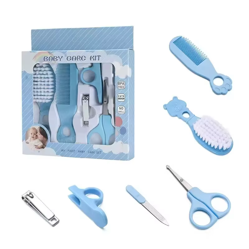 Kit de toilettage pour bébé, ensemble de soins pour bébé, sans BPA, design mignon, peigne, brosse, c