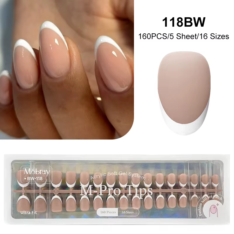 Faux ongles français à pression, couleurs café rose brillant, couverture complète, gain de temps, pr