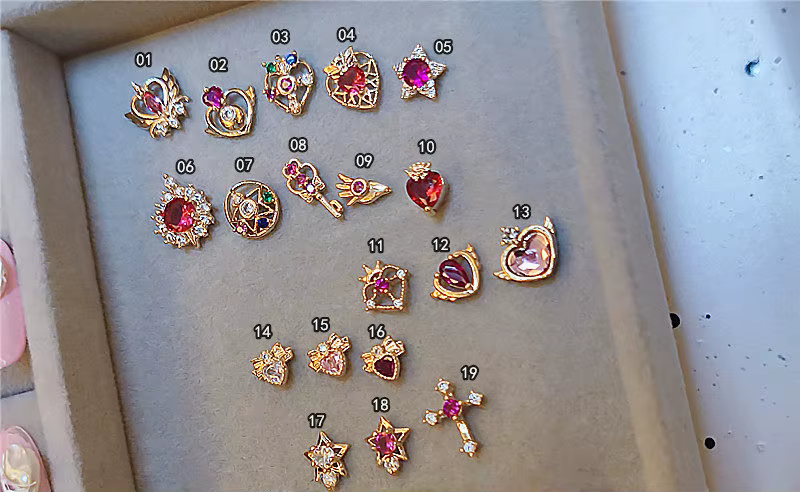 Bijoux de manucure Sailor Moon, zircon 3D, décoration d'art d'ongles, diamant, ensemble de matériel