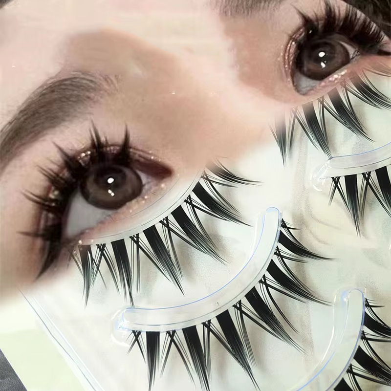 Faux cils naturels et transparents avec bande fine, extension de cils de simulation japonaise, maqui