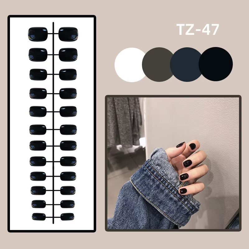 Faux ongles à imprimé léopard N64.souhaits on, longs ongles d'amande français, couverture parfaite, 