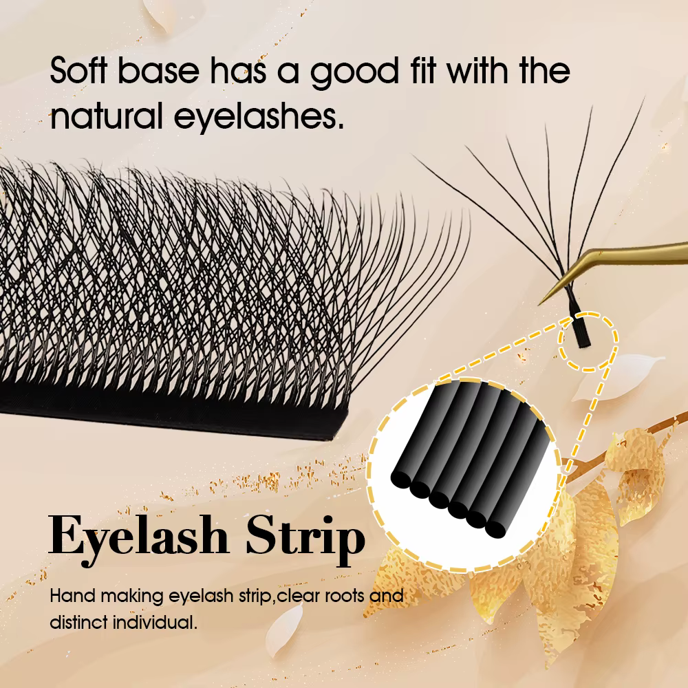 MASSCAKU W forme 3D 4D 5D Volume préfabriqué ventilateurs faciles Nature lumière douce cils individu