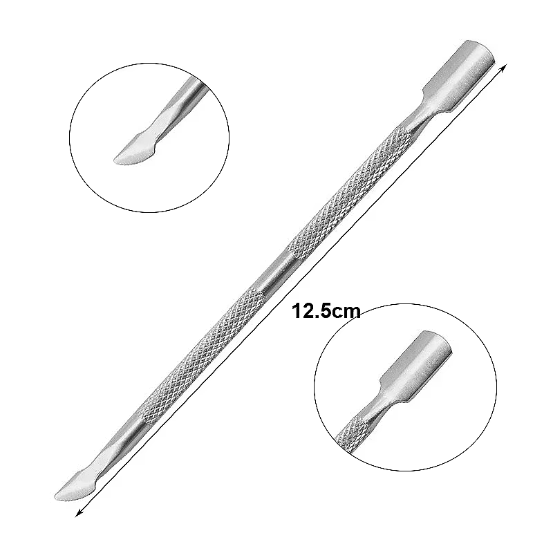 1Pcs En Acier Inoxydable Double Tête Cuticule Pusher Manucure Outils pour Ongles Vernis Colle Cuticu