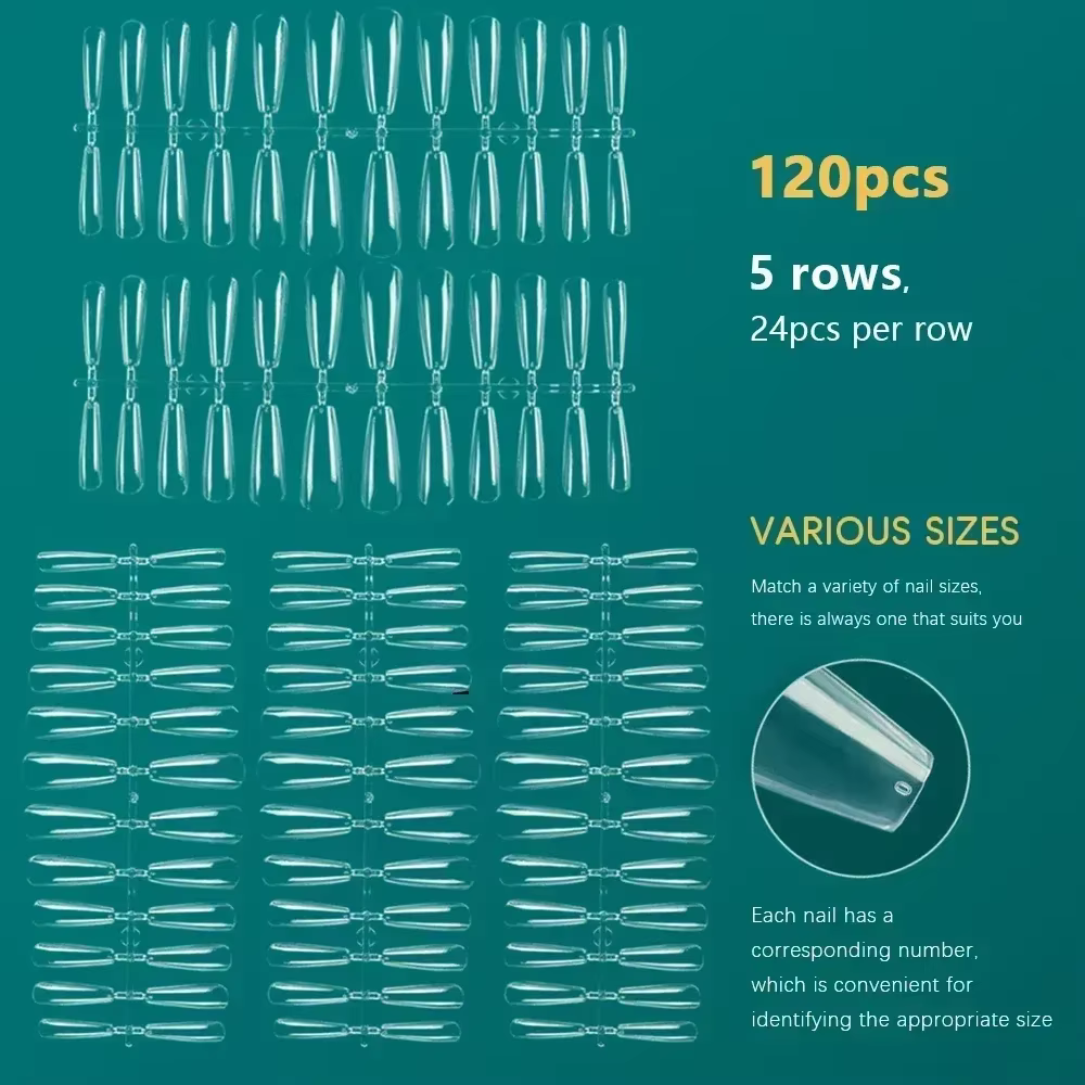NAILPOP-Faux Ongles pour Système d'Extension, Couverture Complète, Pression sur N64.Coffin, Gel Doux