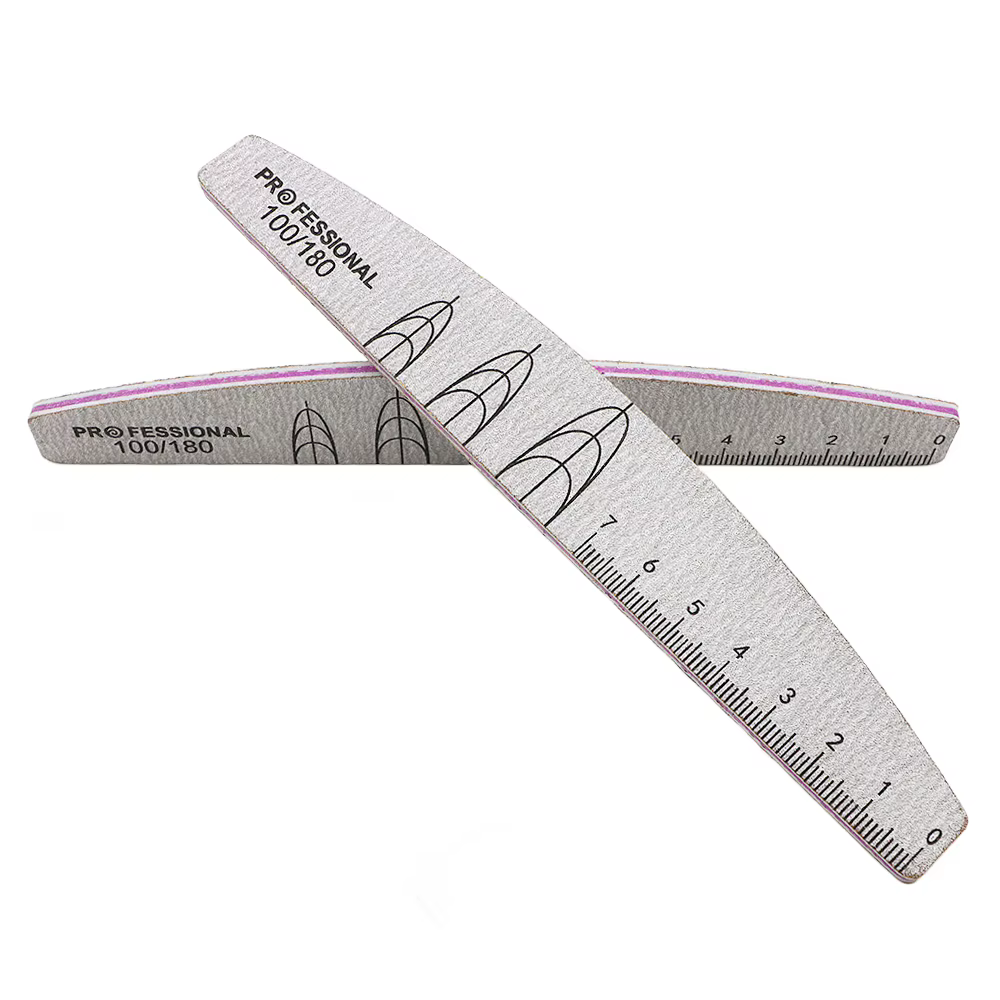 Lot de 5/10 limes à ongles double face avec échelle, en papier de verre gris, fournitures pour styli