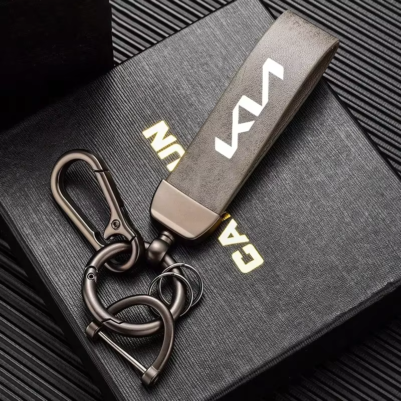 Porte-clés créatif avec logo de voiture, en cuir, à la mode, cadeau pour hommes et femmes, pour Kia 