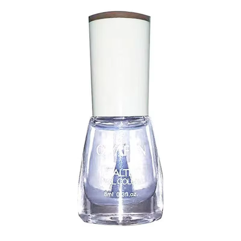 Vernis à ongles sans lampe de cuisson, blanc, paillettes fines, sans cuisson, sans peler, Transparen