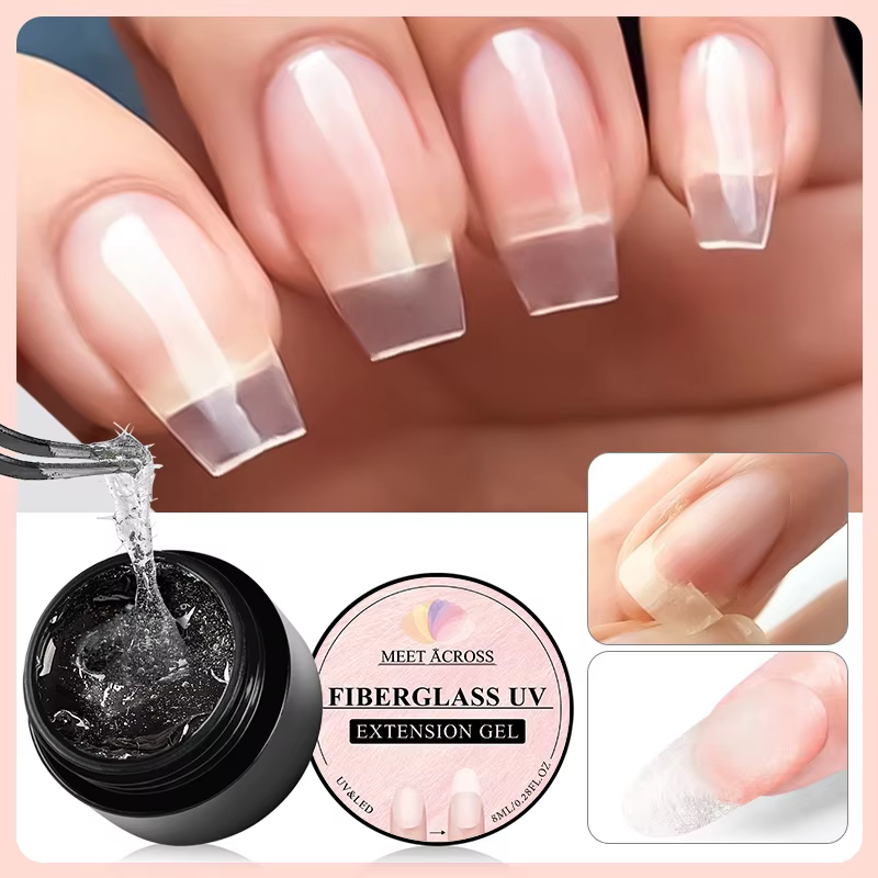 Gel de construction UV rapide en fibre de verre pour ongles, réparation des fissures et bris, gel ac