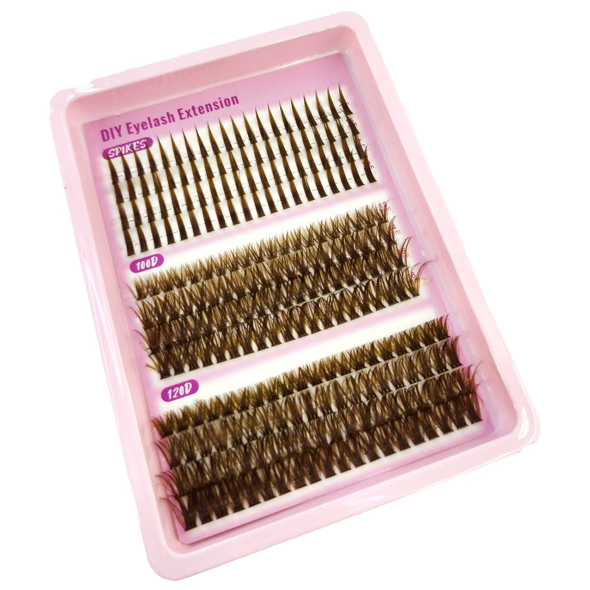 HBZGTLAD Spikes 40P-120P grappes de cils marron naturellement 240 grappes faux cils extensions de ci