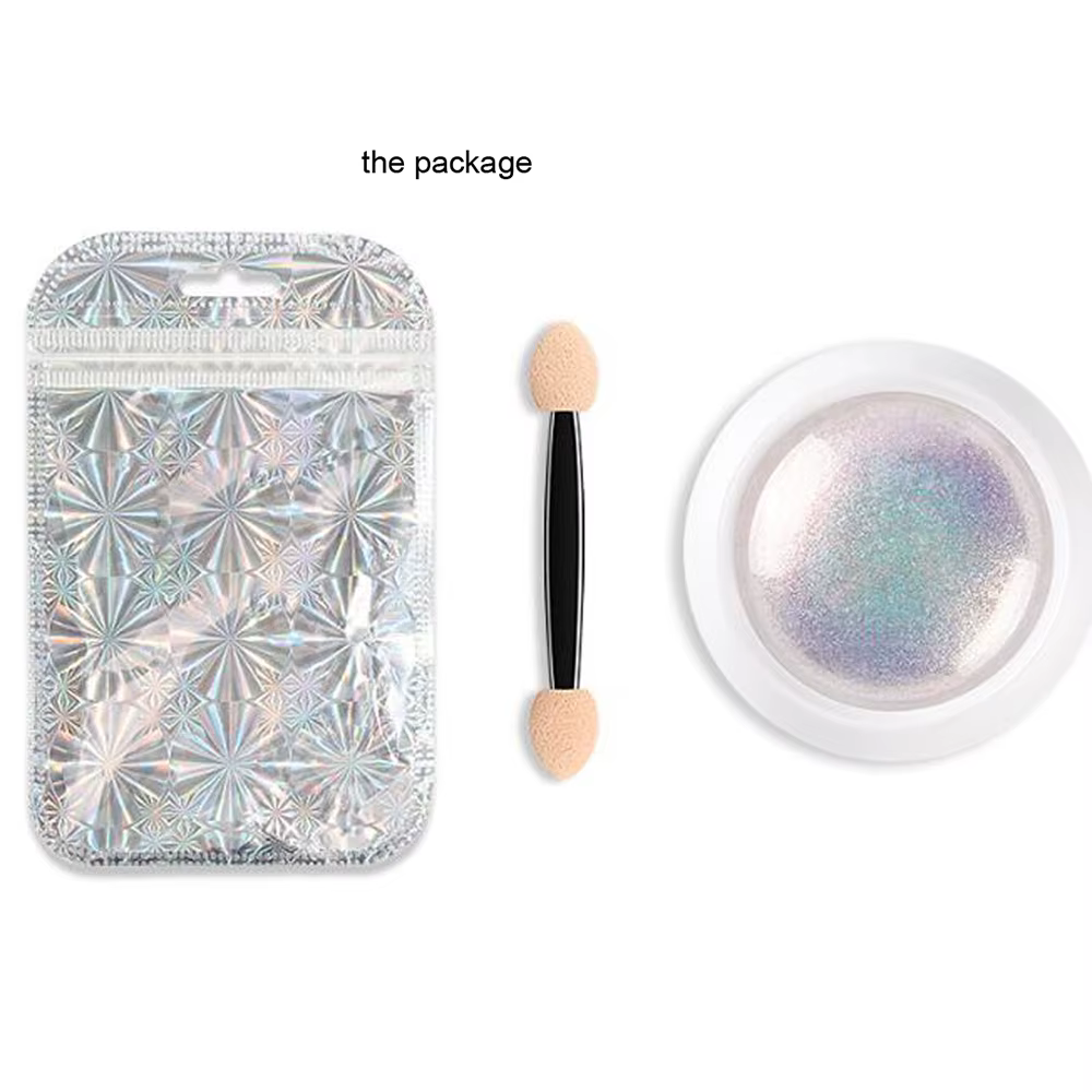 Poudre de vernis à ongles chromé, blanc perle, sirène, aurore, métallique, néon, arc-en-ciel, poussi