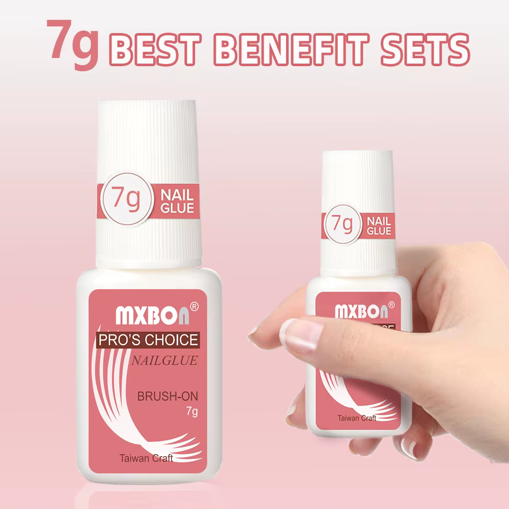 Colle pour faux ongles à séchage rapide, 7g, Super forte, avec brosse, pointes en acrylique, strass,