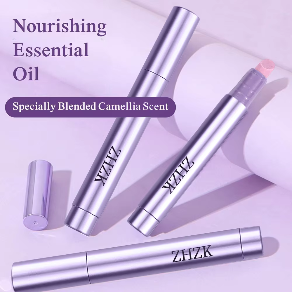 Stylo à huile pour cuticules d'ongles 3 en 1, avec huile nutritionnelle, poussoir pour cuticules, di