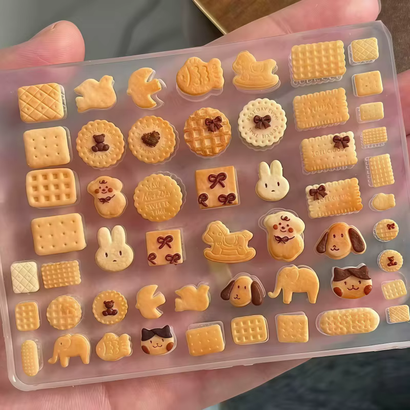 Ensemble de moules à ongles et à biscuits en forme d'animaux mignons - Formes de chien et de lapin, 