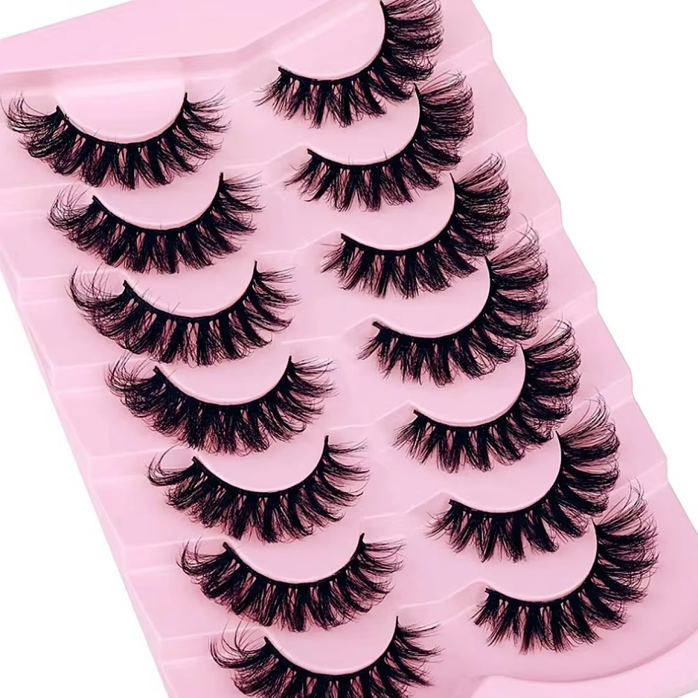 7 paires de faux cils cils vaporeux aspect naturel faux cils oeil de chat Faux vison bande moelleuse