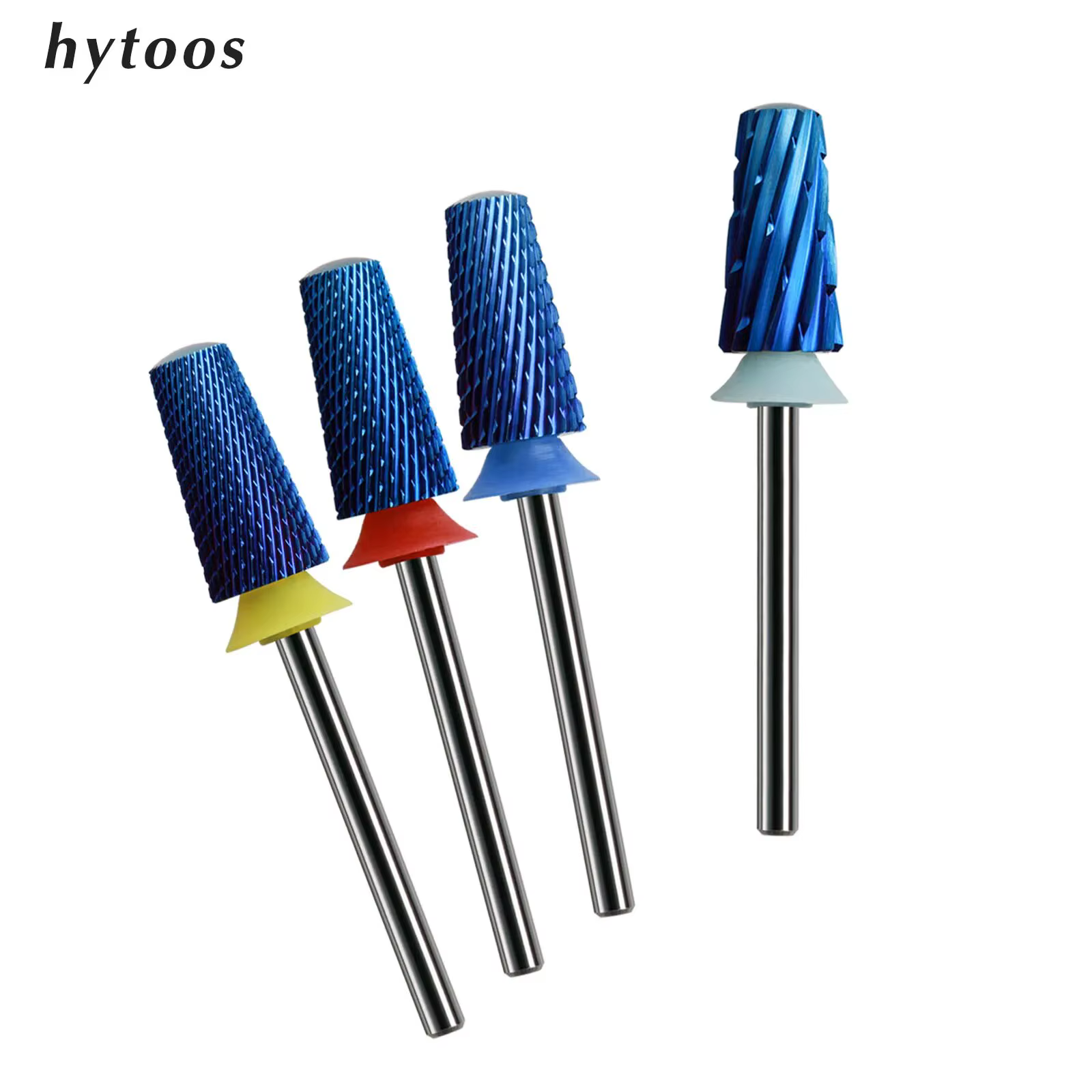 HYTOOS bleu Nano sécurité forets à ongles coniques 3/32 forets en carbure arrondis pour ongles foret