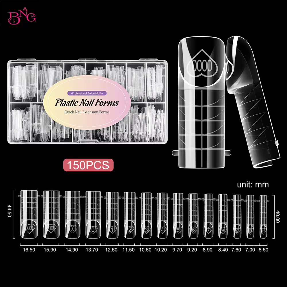 BNG 150 pièces espace double forme couverture complète moules à ongles 15 tailles intelligent ligne 