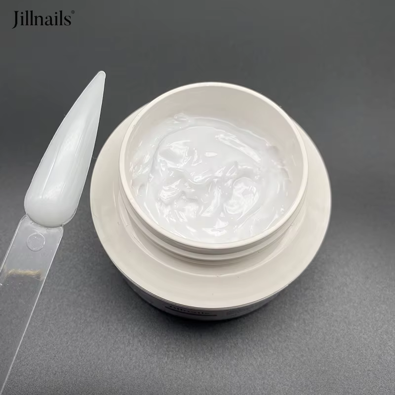 Jillnails-Gel UV pour Extension d'Ongles, Crème Dure, Blanc Laiteux, 50g, 50ml