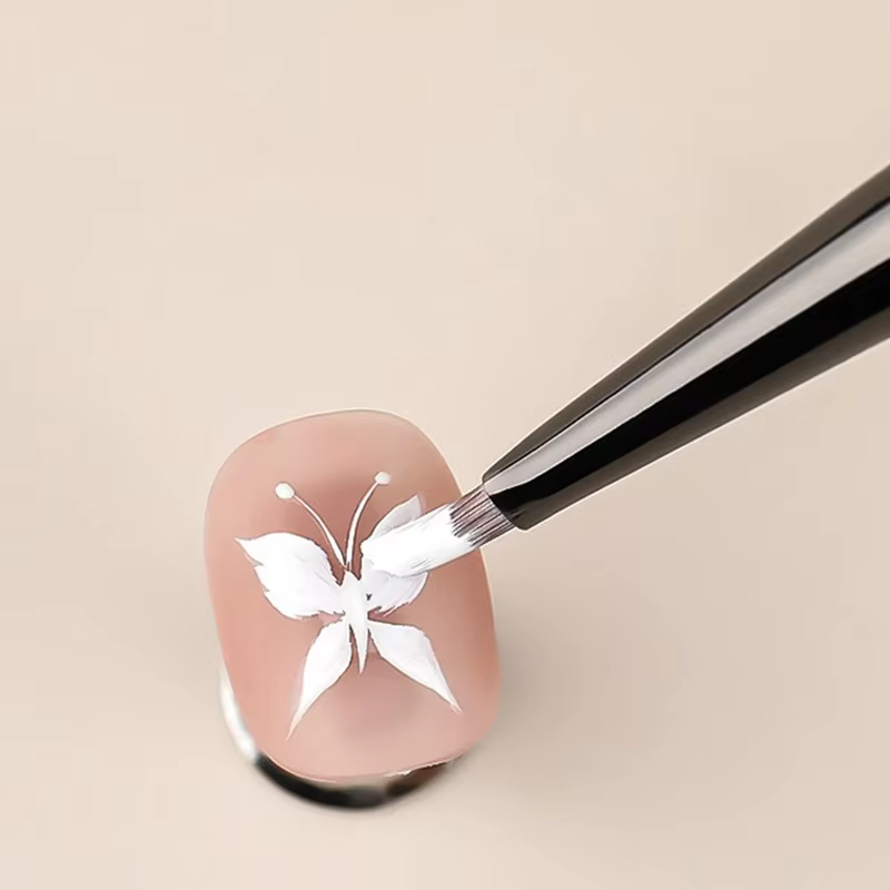 Pinceau triangulaire pour nail art, motifs 3D, pinceau à ongles en acrylique pour photothérapie, gel