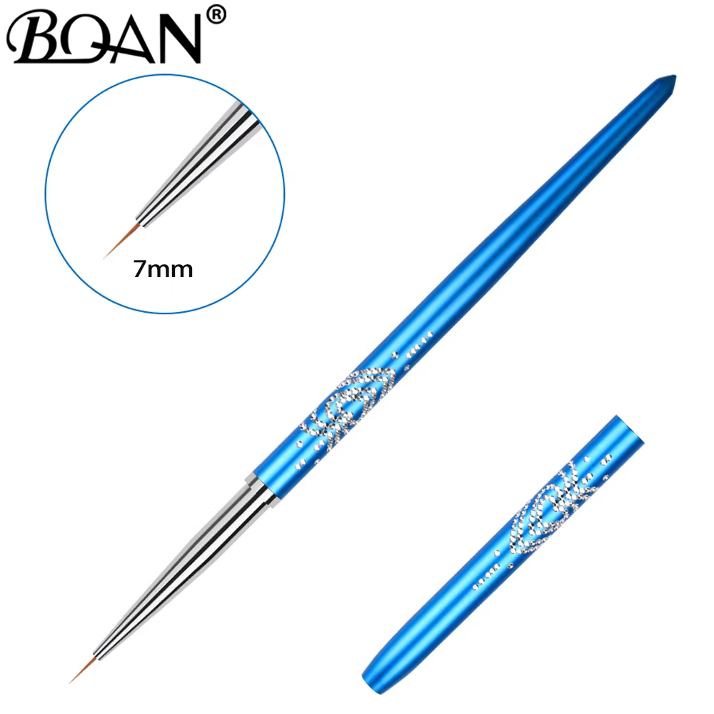 BQAN 7/9/11mm bleu Nail Art Liner pinceaux Gel ongles brosse Gel vernis à ongles peinture brosse des