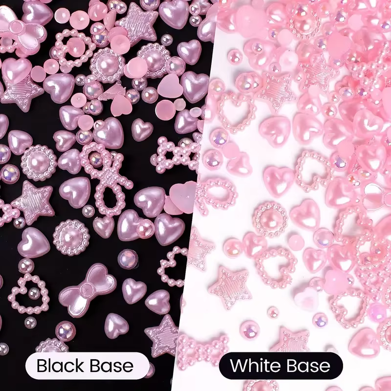 50 pièces Y2K 3D perles breloques pour ongles coeur étoile lune Nail Art breloques mélangées breloqu