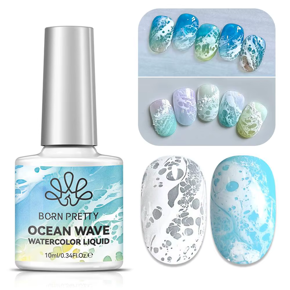 Vernis à ongles gel 10ml Océan Blanc Effet Bulles, Gel UV/LED à bulles creuses et dentelle, pour man