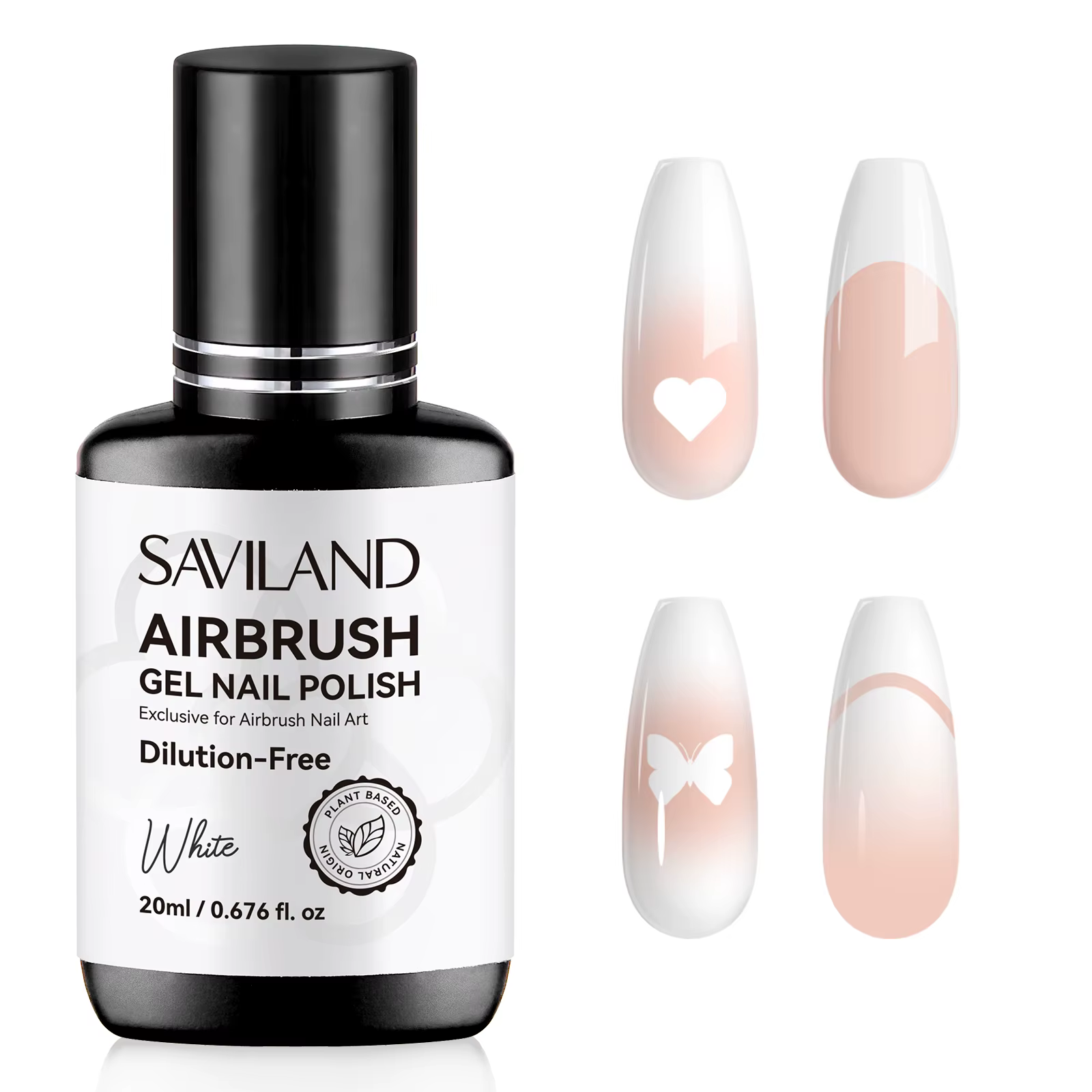 SAVILAND 20ml aérographe Gel vernis à ongles sans dilution blanc noir aérographe vernis à ongles pou