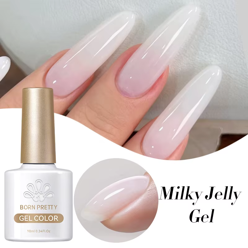 BORN PRETTY 10ml gelée laiteuse blanc Gel vernis à ongles translucide Semi Permanent tremper UV LED 