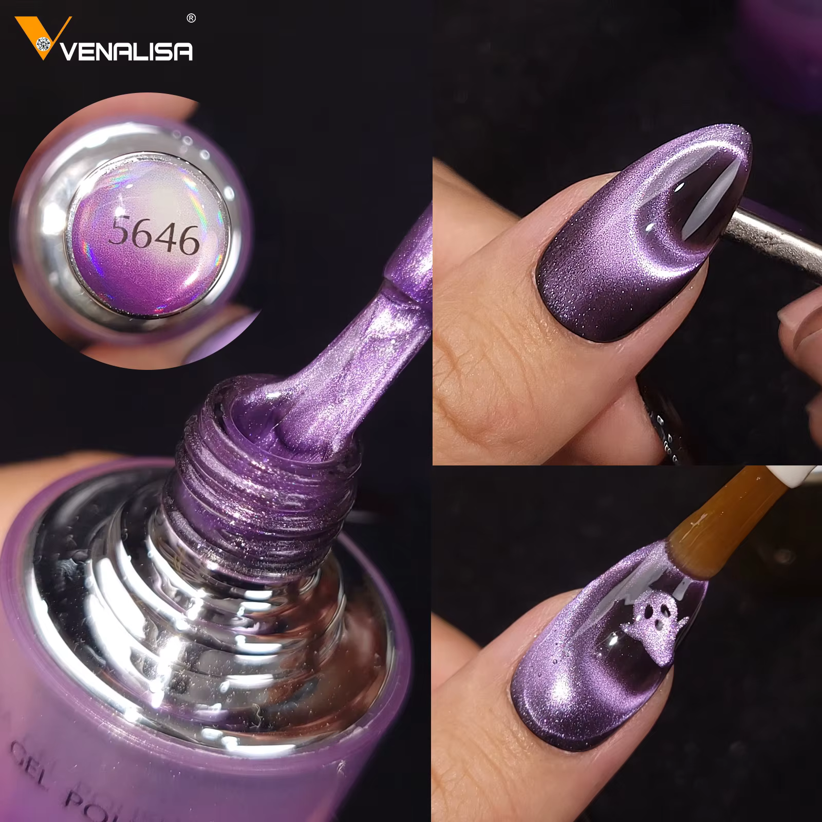 10 ml * 1 pc Venalisa vernis à ongles Hema gratuit TPO couleur libre diamant étincelle aimant 10DCat