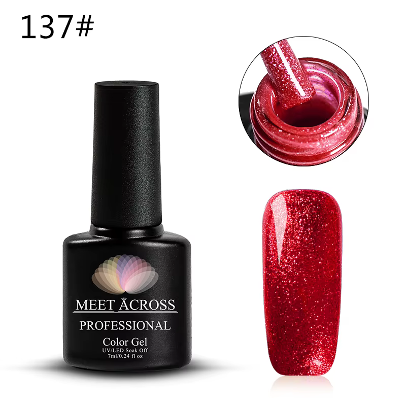 MEET ACROSS 7ml Fluorescent néon Gel vernis à ongles Sparky Semi Permanent tremper Nail Art UV LED G
