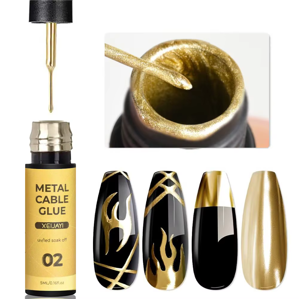 Vernis à ongles en Gel métallique Super brillant, 5/7/8ml, argent/or/Rose, miroir, Semi-Permanent, U