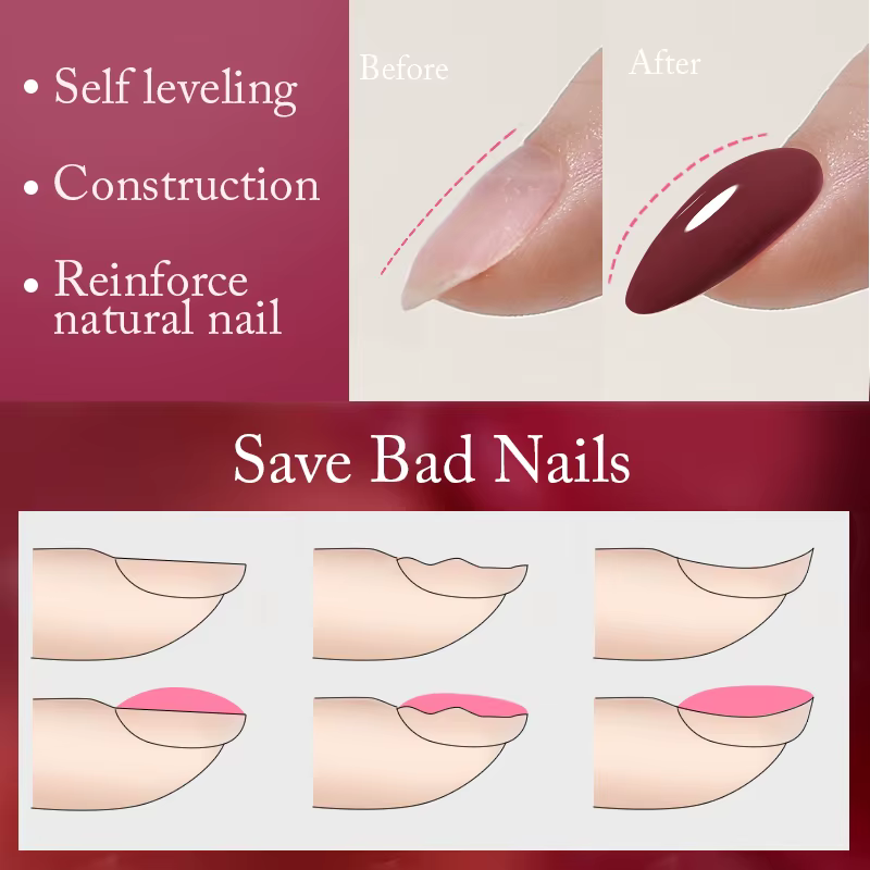 UR SUGAR 7ml rose nu Base en caoutchouc naturel Gel vernis à ongles Semi Permanent Chrome paillettes