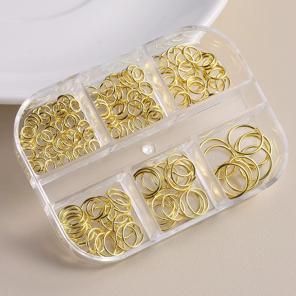 Anneau ouvert en métal doré et argenté pour décoration d'ongles, boucle simple, matériel de bijouter