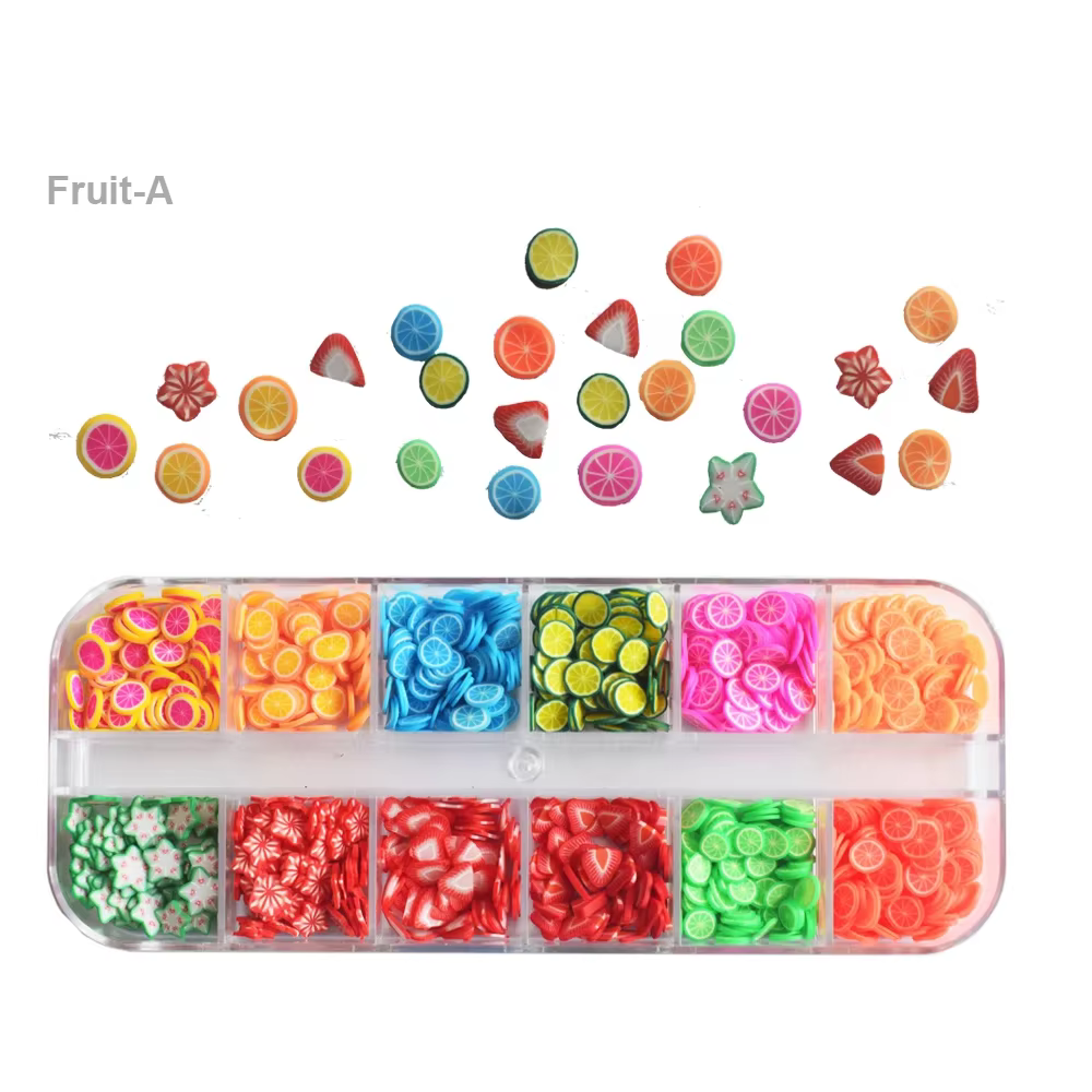 Autocollants 3D en forme de tranches de fruits pour nail art, décorations DIY en argile polymère, fa