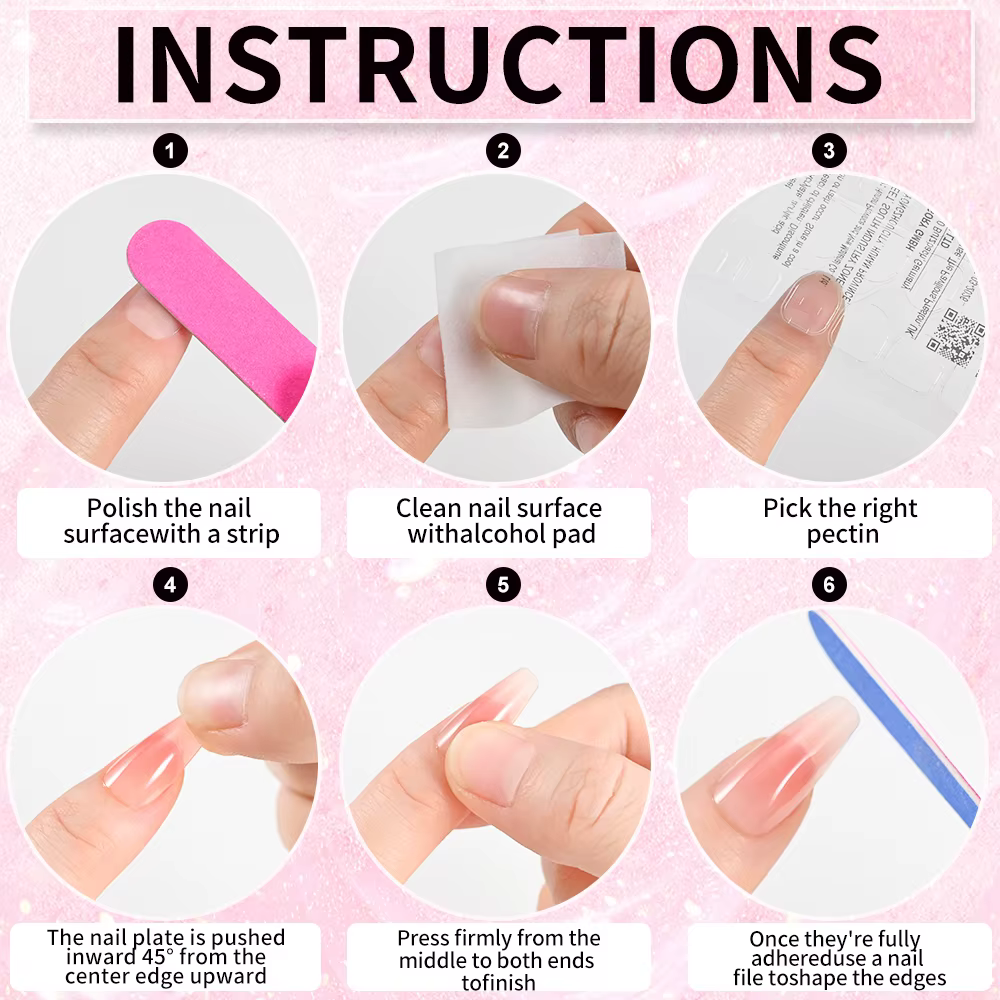 100 pièces lait blanc/rose carré court rond faux ongles couverture complète acrylique faux ongles li