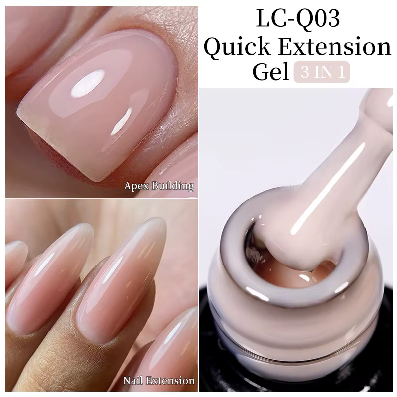 LILYCUTE 7ML Extension rapide Gel pour ongles Vernis Semi Permanent acrylique cristal blanc clair Nu
