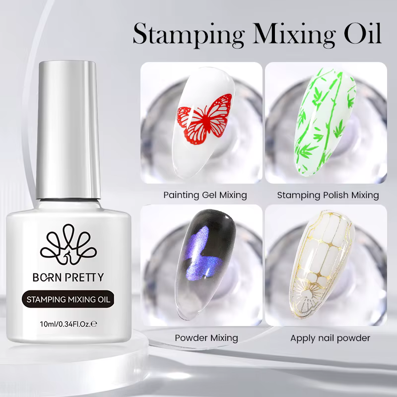BORN PRETTY 10ml estampage mélange peinture à l'huile Gel estampage vernis poudre mélange et appliqu