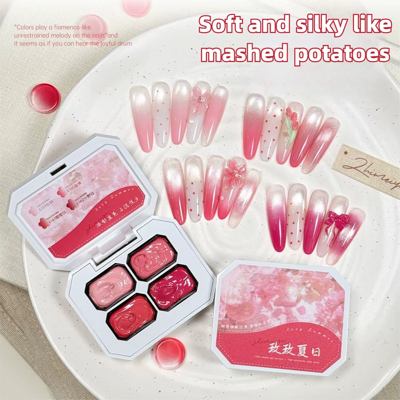 Nouveau Gel de Peinture pour Ongles Rose Poudré Été 2026, Gel de Manucure à Mélange Haute Pigmentati
