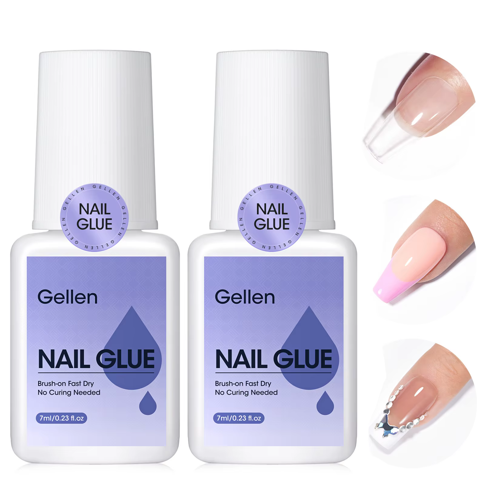 GELLEN Colle à ongles semi-solide 4 en 1, adhésif super résistant pour faux ongles, pointes acryliqu