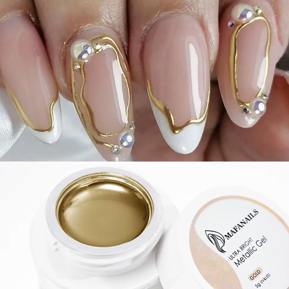 MingLee argent métal Gel métallique vernis à ongles Chrome 3D métal peint Gel vernis 5ml liquide eff