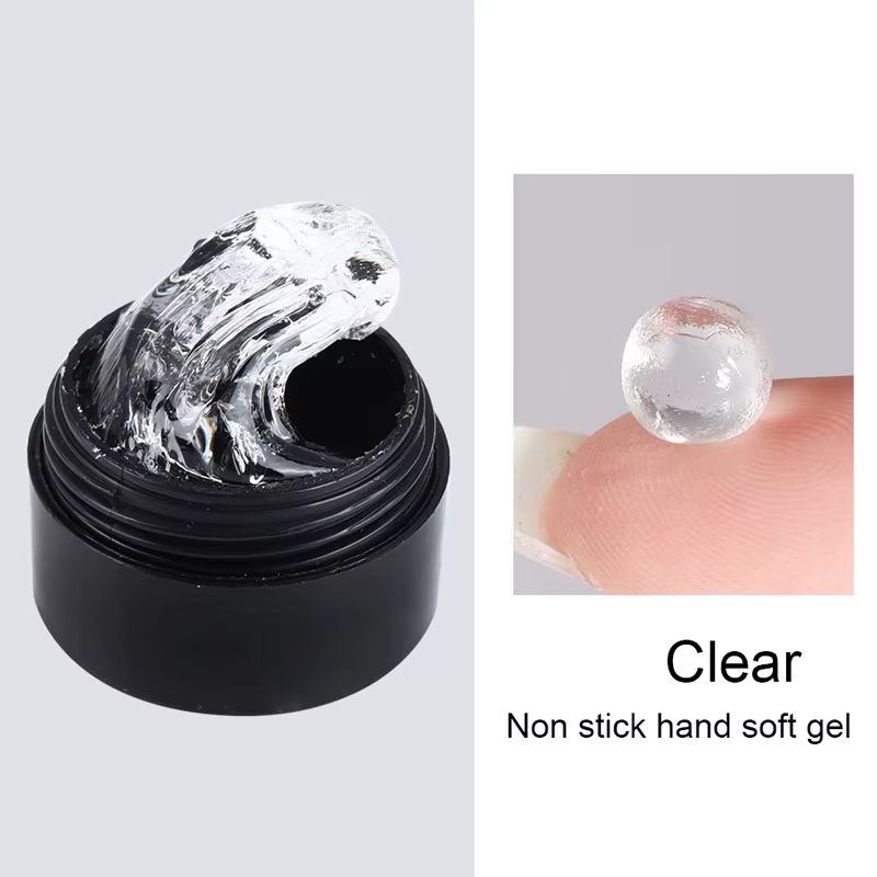 5G cristal doux solide Extension ongles Gel clair NudePink Aerylie sculpture fleur gelée façonnage D