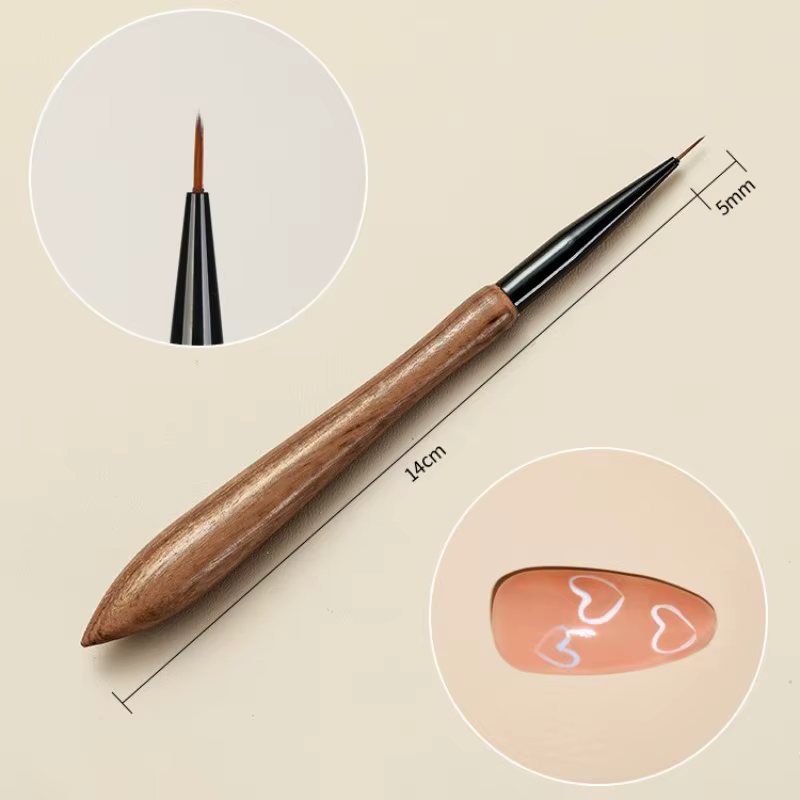 Manche ronde en bois Nail Art Liner brosse bricolage peinture stylo bois de santal pinceaux ensemble