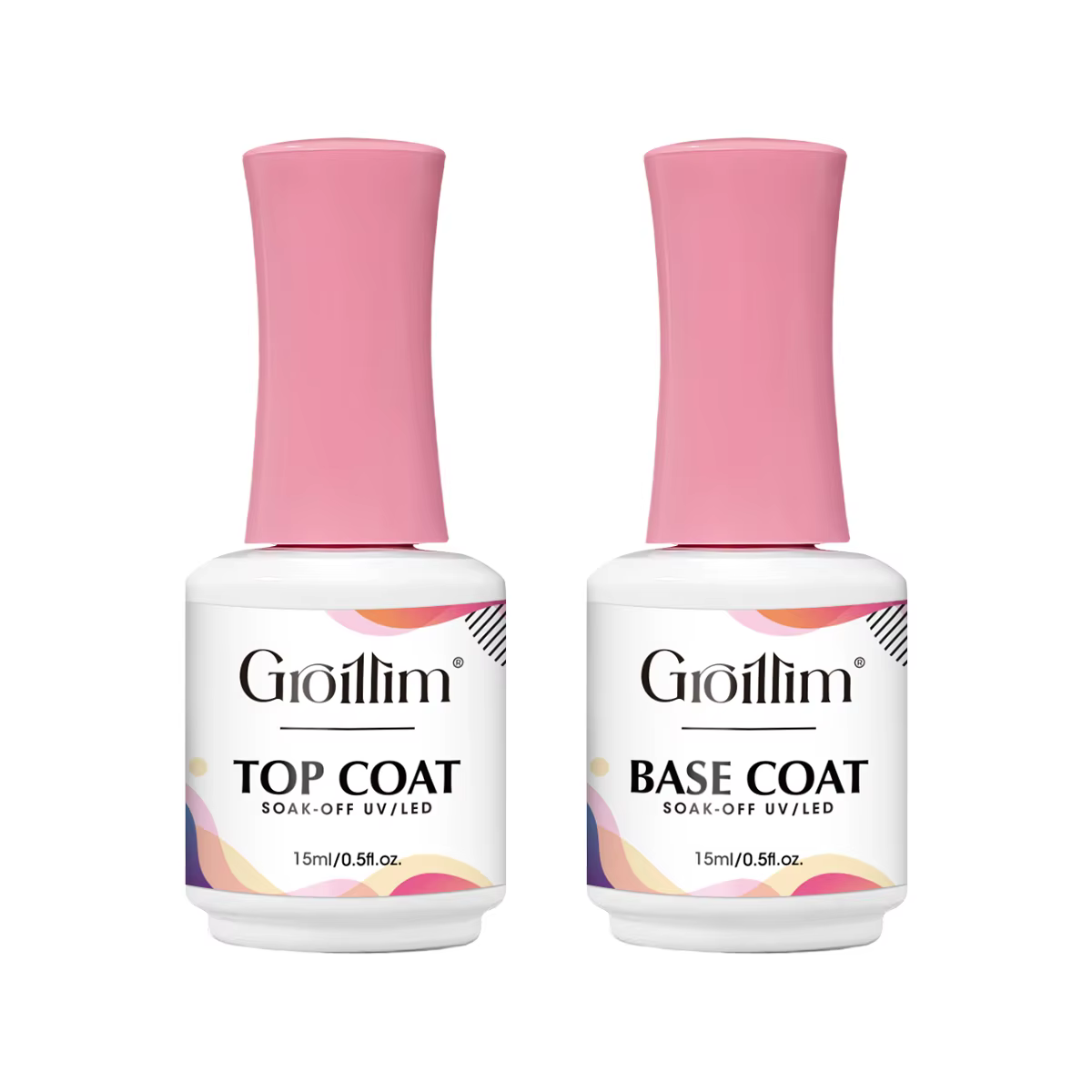 Kit de démarrage de vernis à ongles en gel sans essuyage Groillim 15 ml - / Kit de vernis à ongles e