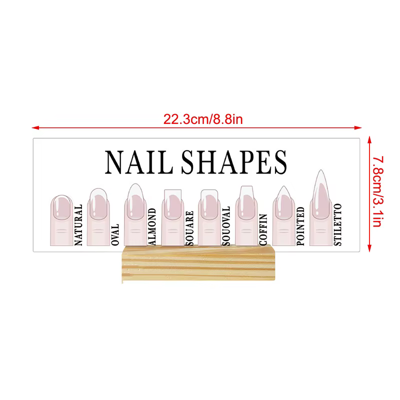 Panneau d'affichage de formes d'ongles en acrylique, avec Base en bois, pointe des doigts de Mannequ