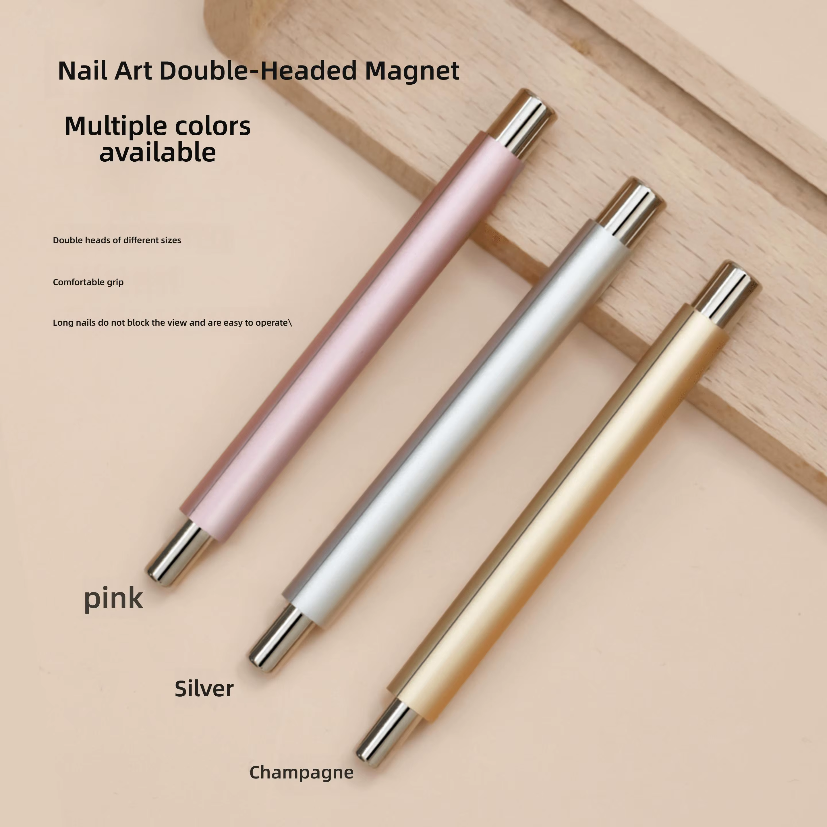 Stylo magnétique pour ongles œil de chat, Double tête, avec boule en acier, bâton magnétique puissan